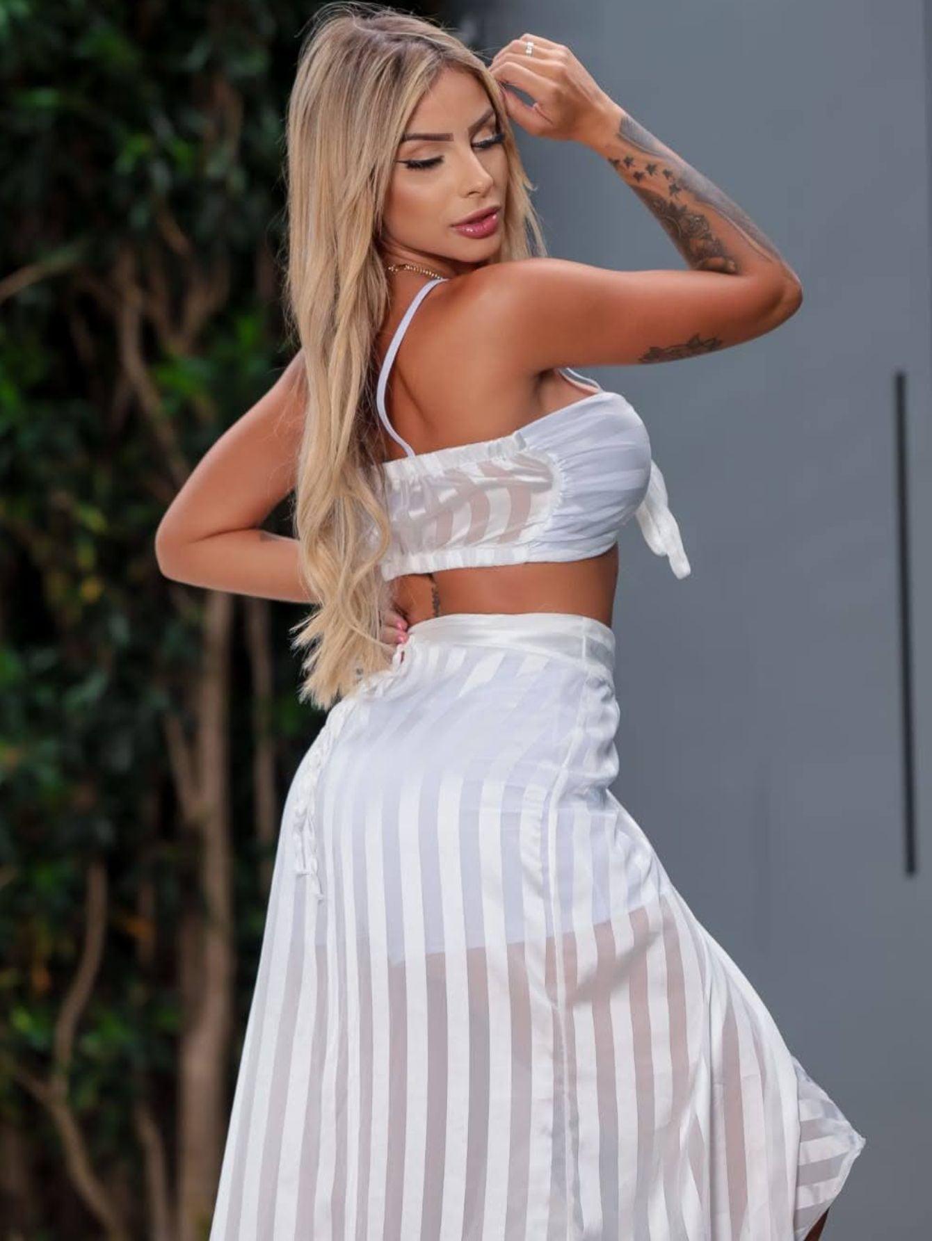 Bijouxss Moda Feminina CONJUNTO SAIA LONGA HELLOA - Ref:#0023 - Bijoux