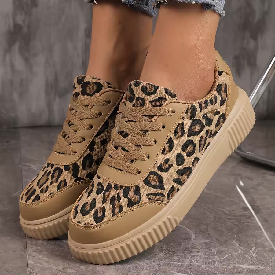 Leopard Cream White Shoes