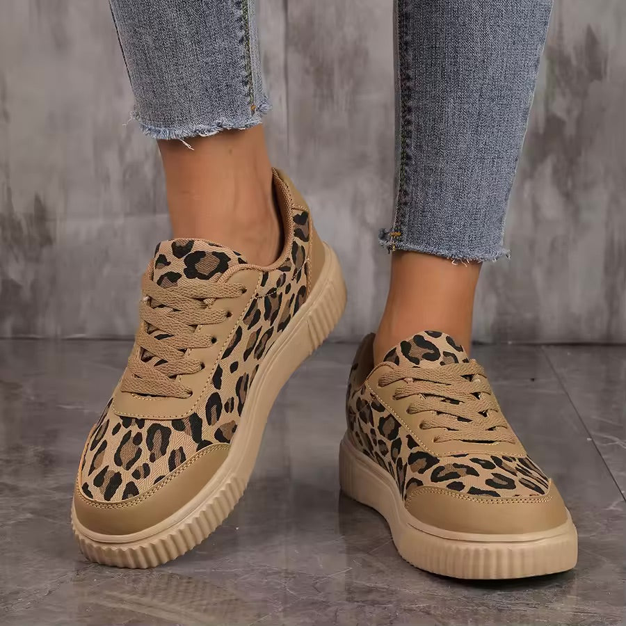 Leopard Cream White Shoes